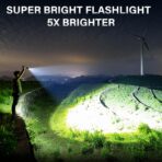AKNEAR Rechargeable LED Flashlight 99000 High Lumens, Super Bright Flashlights with Zoomable & USB C Rechargeable & 5 Light Mode & IPX-7 Waterproof, Powerful Flash Light for Home, Hiking, Camping - Image 3