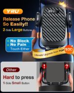 YRU True Military-Grade [360° Rotation Suction] 2026 Ultimate Car Phone Holder Mount 【90+LBS Safest Strongest & Patent Certs】 Dash Windshield Vent for iPhone 17 16 Pro Max Samsung Camera,Gloss Black - Image 7