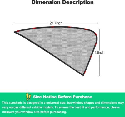 XCBYT Car Window Shades, Driver Window Sun Shade, Upgraded Magnetic Side Window Sun Shade for Front Side Windows with Block Sunlight, Glare and Heat for SUV, Truck, Safe Driving (2PS) - Image 3