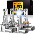 OXILAM 9005 9006 LED Bulb Combo HB-3 HB-4 Bulbs, 70000LM 120W, Ultra-Bright, 5 Min Quick Install, 70000H Lifespan, No Flicker, 99% Compatibility