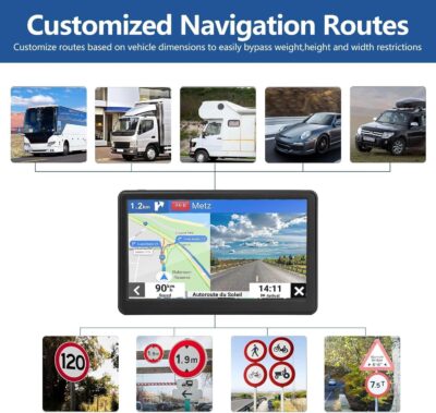GPS Navigation for Car Truck Drivers 7 inch Navigation Systems for Car with Voice Guidance and Speed Camera Warning 2D&3D map Americas Maps Free Lifetime Map - Image 3