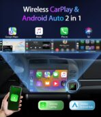 2026 Upgraded Wireless CarPlay Adapter for iPhone & Android Auto, Converts Wired to Wireless Car Play, 3-Second Auto Connect & Stable Zinc Alloy Material, Mini Plug & Play, with USB-A & Type-C - Image 2