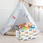 LANGYASHAN Rectangular Storage Bin Collapse Canvas Fabric Cartoon Storage Basket with Handles for Organizing Home Kitchen Boys and Girls Toys Office Closet Shelf Baskets(Rec Color Cars) - Image 6