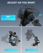 Wireless Car Charger,15W Fast Charging Auto Clamping Phone Holders for Your Car Compatible with iPhone 16/15/14/13, for Samsung Galaxy S24 Ultra S23 S22 S21, S20, S10+ - Image 7