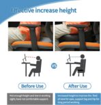 YOUFI Leather Seat Cushion Extra-Thick Booster for Office Chair to Rise Height - Full Filling for Support - with Breathable Cover, Handle and Buckle - Relieves Back Pain – 18"x16"x6" (Black) - Image 3