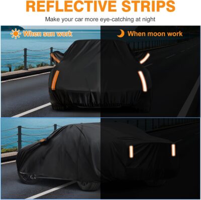 NEVERLAND Car Cover Waterproof All Weather for Automobiles, Outdoor Sedan Full Cover Heavy Duty Protection Snow Anti-UV Windproof for BMW/Mercedes-Benz/Audi/Honda/Toyota (Size:208''L x 78''W x 59''H) - Image 8