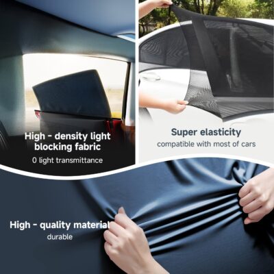 DMJN Car Window Shades for Baby (100% Efficient Block UV & Scorching Sun) Car Privacy Shades for Side Windows,Easy to Install,Nano Ice-Crystal Coatings-Universal Fit (Large),2 Pack - Image 8