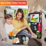 Car Backseat Organizer ，2 Pack Car Organizer Back Seat with 11" Tablet Holder, 10 Storage Pockets Seat Back Protectors Kick Mats for Kids Toddlers, Travel Accessories (Black) - Image 4