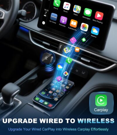CarPlay Wireless Adapter for Apple, 2026 Upgrade Wired to Wireless CarPlay Adapter, Car Play Dongle Stick Only for Apple Wired CarPlay Cars and for iPhone iOS 10+, Plug & Play, Fast Stable Connection - Image 3