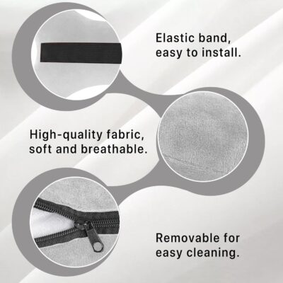 Car Headrest Pillow, Soft & Comfortable Memory Foam Car Neck Pillow for Driving Fatigue Relieve, Universal Cars Head Rest Pillows with Adjustable Strap, Car Interlor Accessorles (Gray) - Image 4