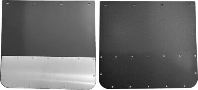 Pair Universal Mud Flaps w/Stainless Steel Plates for Semi-Truck Trailer Truck, 24x24 Splash Guard with Heavy Duty Mud Flap Weights Bottom Chrome for Peterbilt Kenworth Volvo (24in x 24in) - Image 4