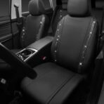 CAR PASS Leather Bling Diamond Car Seat Covers Full Set, Shining Rhinestone Waterproof Durable Rear with Zipper, Universal Fit Automotive Glitter Crystal Sparkle Strip for Cute Women Girly Black - Image 2