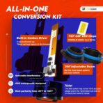 Firehawk 9005/HB3 and H11/H8/H9/H16 LED Bulbs Combo Kit 100,000LM, 2026 New Japanese Chips 6000K Cool White IP68 Fog Light, Pack of 4 - Image 4