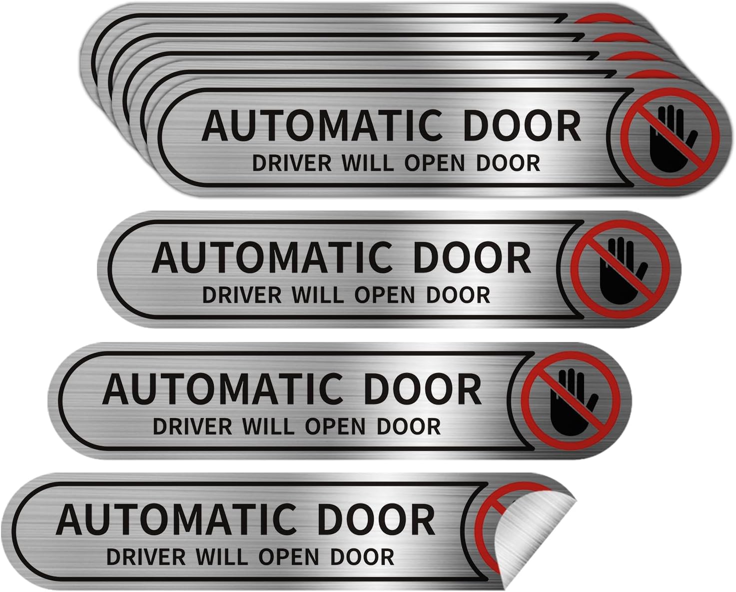 714dq31IMxL._AC_SL1500_.jpg 8 Pieces Automatic Door Driver Will Open Door Stickers for Cars, Brushed Silver,5inx1in - Image 1