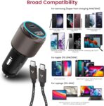 VELOGK Super Fast Type C Car Charger [73W Turbo], Fast Adaptive 55W 45W PPS/PD&QC3.0 USB C Car Adapter[Super Fast Charging 2.0]for Samsung S26 Ultra/S25 Ultra/S24 Ultra/S23 Ultra/S22+,iPad Pro,Macbook - Image 5
