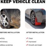 RULLINE Car Mud Flaps Universal Fit Red Splash Guards (4 Pack) Fender,with 20 Pieces 6mm Fastener Rivet Clips - Image 6