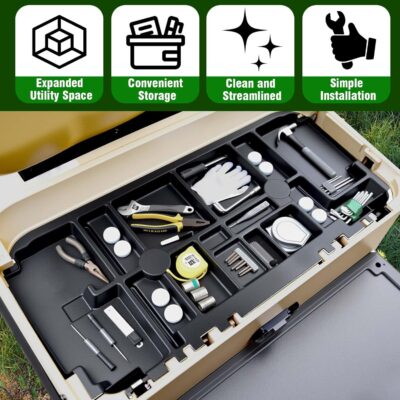 Golf Cart Underseat Storage Tray for EZGO RXV/Club Car Precedent/Yamaha G29, Durable ABS Organizer Only for Original Trojan Battery, Golf Under Seat Storage Organizer - Image 2