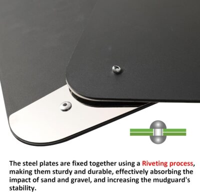 XUKEY 4PCS Car Universal Mud Flaps Splash Guards with Night Reflectors Mudguard Fender Flares Mudflaps w/Hardware, Front and Rear Wheel Tire Protection for Pickup Truck SUV Van Trailers Caravans - Image 8