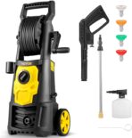 VEVOR Electric Pressure Washer, 2000 PSI, Max 1.65 GPM Power Washer w/ 20 ft Hose & Reel, 4 Quick Connect Nozzles, Foam Cannon, Portable to Clean Patios, Cars, Fences, Driveways, ETL Listed