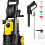 VEVOR Electric Pressure Washer, 2000 PSI, Max 1.65 GPM Power Washer w/ 20 ft Hose & Reel, 4 Quick Connect Nozzles, Foam Cannon, Portable to Clean Patios, Cars, Fences, Driveways, ETL Listed