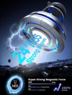 Upgraded 360° Nano Gel Vacuum Magnetic Phone Holder, 108+LBS Heavy Duty Suction Cup Phone Mount for Car Dashboard & Windshield, 3000gf MagSafe Compatible with iPhone 17/16 Pro Max - Image 4