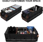 Car Trunk Organizer and Storage with Lid & Removable Leakproof Cooler Bag, Car Accessories 6 Removable Dividers for Custom Space, Collapsible Large Trunk Organizers Interior for SUV Sendan with Cover - Image 4