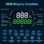ARTILAURA Digital Speedometer Car HUD Head Up Display MPH KM/H, Overspeed Alarm, Compass, Altimeter and Fatigue Driving Reminder Automatic Photosensitive Plug-and-Play for All Vehicle - Image 2