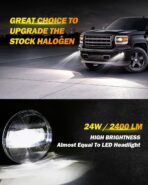 Auxbeam LED Fog Lights Replacement for GMC Sierra 1500 2007-2013, Sierra 2500HD 3500HD 2007-2014, DOT Approved LED Fog Lamps for Sierra 1500 2500HD 3500HD - Image 3