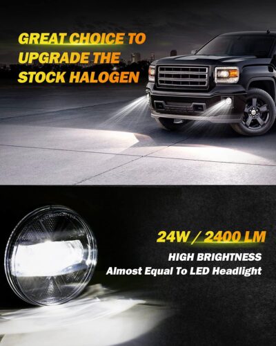 Auxbeam LED Fog Lights Replacement for GMC Sierra 1500 2007-2013, Sierra 2500HD 3500HD 2007-2014, DOT Approved LED Fog Lamps for Sierra 1500 2500HD 3500HD - Image 3