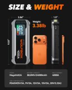 WOLFBOX 4000A Jump Starter,12V Car Battery Jumper Starter Portable with 65W Quick Charger,LED Display,88.8Wh Booster Jump Box Pack (10L Gas 10L Diesel Engine) with LED Light,Jumper Cables - Image 9