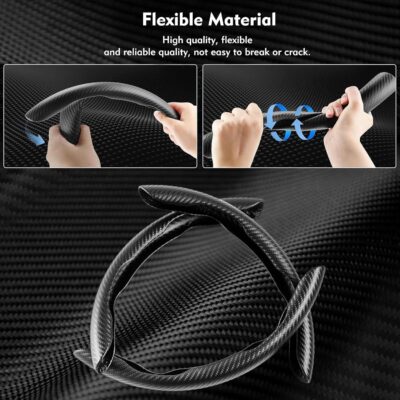 Steering Wheel Cover 3 Pcs Set, Anti-Slip, Scratch-Resistant, Universal Fit for 14-16 Inch Steering Wheels, Car Interior Accessories for Sedans, SUVs, and Trucks (Segmented Snap on, Matte) - Image 2