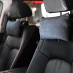 2-Pack Car Headrest Neck Pillows, 100% Cotton Fill with Adjustable Strap, Breathable Support for Driving & Travel (Gray Checkerboard)