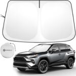 for Toyotа RAV4 2019-2023 2024 2025 2026 Windshield Sun Shade Custom Fit RAV-4 SUV TRD Off-Road, LE XLE Premium Limited Foldable RAV4 Sunshade, UV Block & Protector Rav4 Accessories
