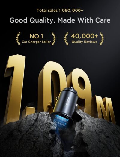 AINOPE Car Charger Adapter【Smallest Metal】 4.8A Cigarette Lighter USB Car Charger Adapter Dual Port 12V USB Outlet Flush Fit for iPhone 16 Pro Max/15/14 iPad Air Samsung Galaxy S25 S24 Ultra,Black - Image 6