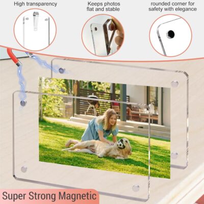 4Pcs Car Clip Picture Holder,Personalized Car Picture Frame,Acrylic Car Photo Holder,Magnetic Car Sun Visor Photo Clip,Visor Clip Photo Frame Hanging Decor Car Accessories for Mom Husband Family Photos - Image 3