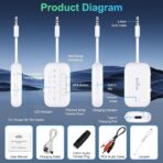 Bluetooth Transmitter Receiver, 2-in-1 V5.3 Wireless Adapter for Airplane, TV, PC, Gym, Switch. Supports up to 2 AirPods/Headphones. Audio Receiver for Car/Home Stereo,with AptX Low Latency & HD - Image 7