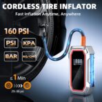 Jump Starter with Air Compressor, 5000A Peak Car Battery Jump Starter(9.0 Gas/8.0L Diesel), 160PSI 12V Jump Box Car Battery Jumper Starter Portable with Smart Jumper Cables, LED Lights, LCD Display - Image 3