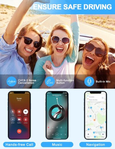 COMSOON Bluetooth AUX Adapter for Car, Noise Reduction Bluetooth Receiver for Music/Hands-Free Calls, Wireless Audio Receiver for Home Stereo/Speaker, 16H Battery Life/Dual Connect (Black+Gray) - Image 5