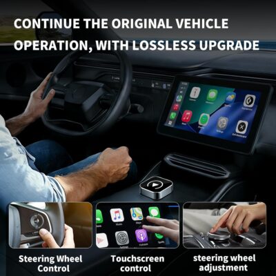 Wireless CarPlay and Android Auto Adapter, Ultra-Compact Aluminum Design with Dual-Band Technology, USB-C/USB-A Compatible for Wired CarPlay Vehicles - Image 4