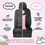 Carbella Hello Kitty Car Seat Covers - Cute and Durable Pink Front Seat Covers, Adorable Hello Kitty Design, Comfortable and Long-Lasting Polyester, Car Accessories Gift 2pc Black/Pink - Image 7