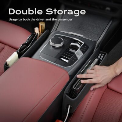 Coverado Universal Car Seat Gap Filler Organizer, Premium Suede Leather Car Seat Side Gap Filler, Seat Gap Storage Box for Suv Truck, Car Interior Accessories - Image 8