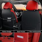 Coverado Car Seat Cover, Front Seat Cover, 2PCS Car Seat Protector, Seat Covers for Cars, Breathable Faux Leather Car Seat Cushion, Car Seat Protector, Red Car Seat Covers Winter Fit for Most Vehicles - Image 3
