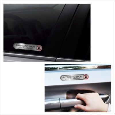 8 Pieces Automatic Door Driver Will Open Door Stickers for Cars, Brushed Silver,5inx1in - Image 4