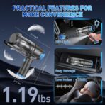 KMM Handheld Car Vacuum Cleaner, 16000PA Air Duster & Vacuum Cleaner, 120W High Power Hand Held Vacuum Cordless, Portable Vacuum Rechargeable with Multi-Nozzles & LED Light for Car, Home, Pet, Office - Image 7