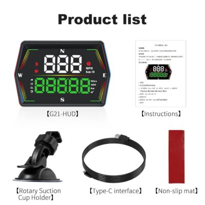 HUD Heads Up Display for Cars, Universal Digital GPS Speedometer LED Display Overspeed Alarm Fatigued Driving Alert,USB Cable Plug and Play for All Vehicle - Image 6