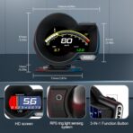 obd2 Gauges Display Car HUD Head Up Display F8 Plus,OBD+GPS Gauge, Digital Speedometer for Car with Water Temperature, Voltage, Fuel Consumption, RPM,obd2 Gauge Speedometer Suitable for All Car - Image 6