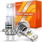 SEALIGHT H7 Fog light, 1:1 Real Size, 800% 44,000LM Super Bright 6500K Cool White LED Light Bulbs, Plug and Play, Pack of 2