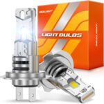 SEALIGHT H7 Fog light, 1:1 Real Size, 800% 44,000LM Super Bright 6500K Cool White LED Light Bulbs, Plug and Play, Pack of 2