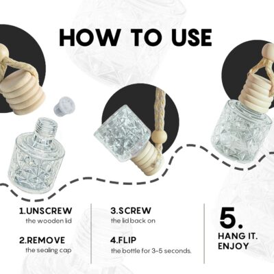 Car Air Freshener-Sunny Citrus Scent Car Fresheners Long Lasting Essential Oil Car Diffuser- Cute Car Accessories for Women Interior without Methyl Carbitol&Hexylene Glycol - Image 5