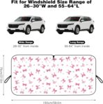 Car Windshield Sun Shade, Cute Bow Sun Visor - Wear-Resistant Black Tape, Foldable 59'x27.5'/63''x31.5'' - Image 2